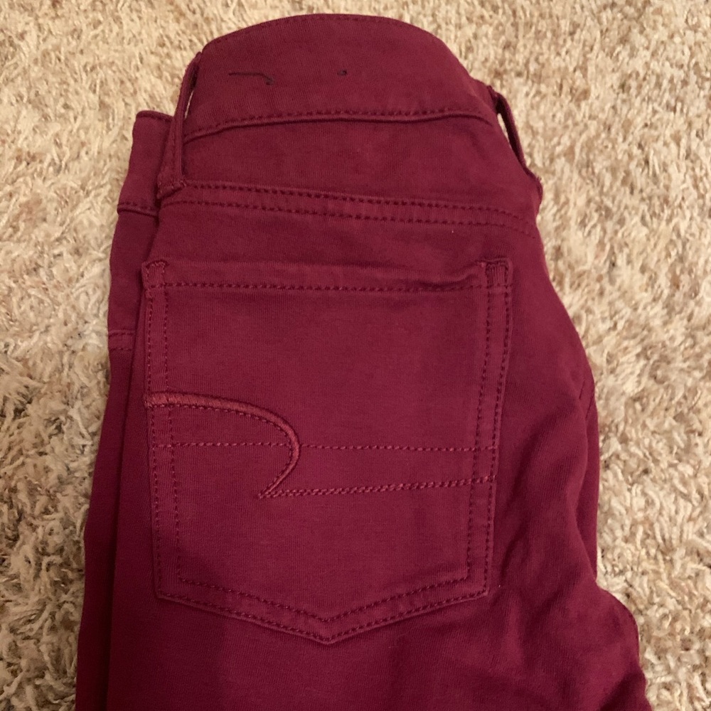 American Eagle Skinny Jeans Maroon Size 0